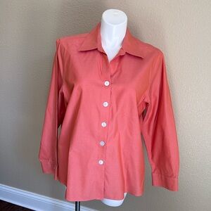 2X Coldwater Creek, Orange Button Down Shirt/Blouse/Light Jacket